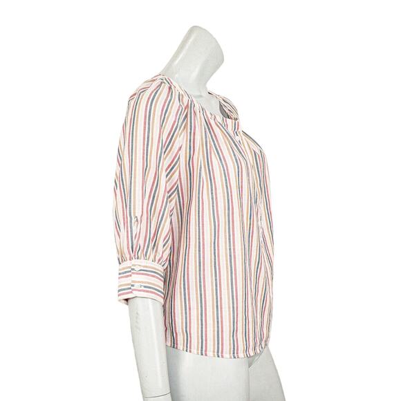 XiRENA Women's Pullover Blouse Multi color Stripe Half Sleeve size XS - Picture 3 of 8